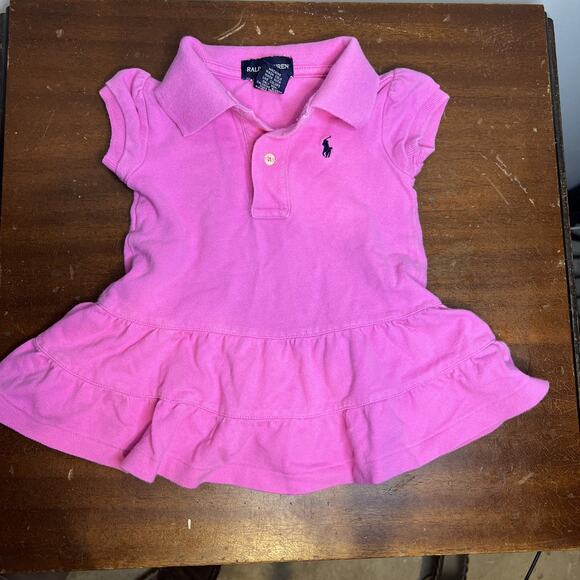 Polo Ralph Lauren Other - Ralph Lauren Polo Infant Pink Dress Collared Short Sleeve 9-month Baby Girl